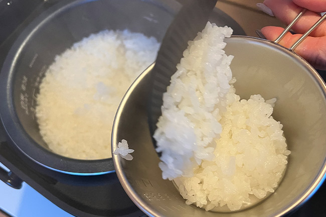 多古米・あじさい卵のご朝食